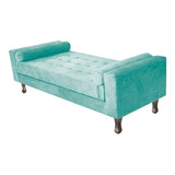 Recamier Félix King Size 195cm Suede Azul Tiffany - Amarena