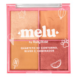 Quarteto De Contorno, Blush Iluminador Cor 01 Melu Ruby Rose