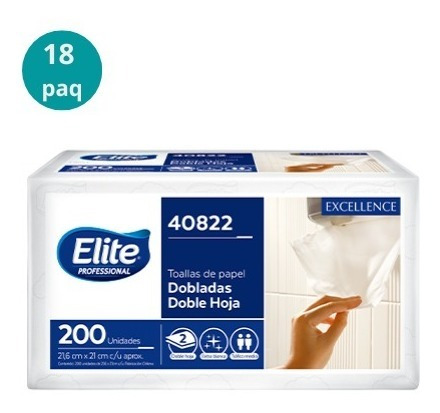 Toalla De Papel Interfoliado Elite Caja X 18 Unds