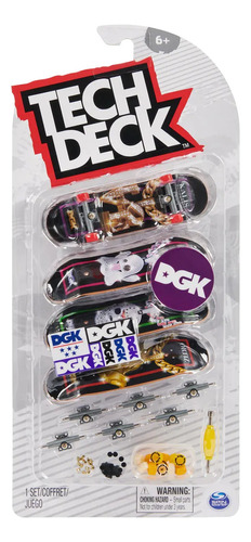 Tech Deck Pack 4 Skates De Dedo + Ferramentas E Acessórios 