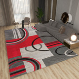 Alfombra Para Living Rojo Con Gris 200x240  Antideslizante