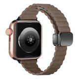 Correa De Eslabones De Cuero Para Apple Watch Pulsera Con H