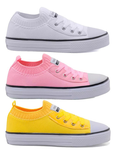 Combo 3 Pares Tênis Original Star Feminino Meia Promoção