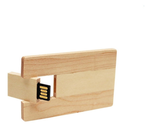 Usb Memoria 8gb Tarjeta Madera Económica Logo 5pz Ut-usb212