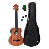 Ukulele Concerto Seizi Bali Elétrico Sapele+ Capa E Afinador