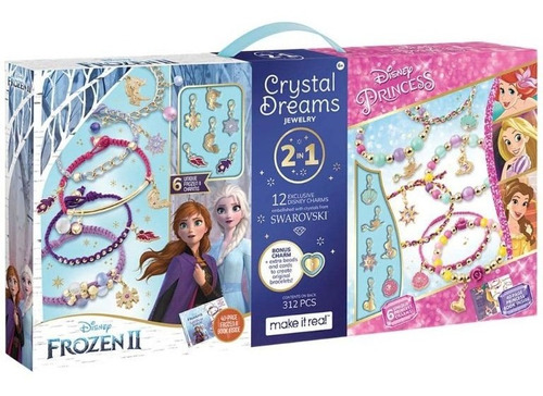 Set De Joyas Pulseras Niñas 2 En 1 Disney Princesas Y Frozen