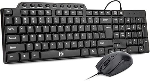 Rii Rk203 - Juego De Teclado Y Ratón Con Cable, Diseño De.
