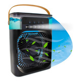 Mini Climatizador Umidificador Portátil Usb Air Cooler Rgb Cor Preto 110v/220v