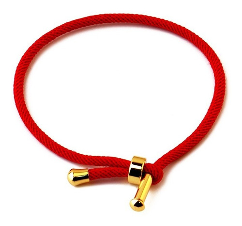 Pulseira Cabala Vermelha Kaballah Red String Laço Dourado