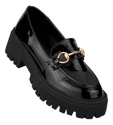 Zapato Casual Mujer Negro Tipo Charol Stfashion 04803812