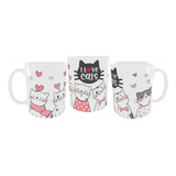 Taza Amo A Los Gatos, Gatitos Felices, Taza Cafe I Love Cats