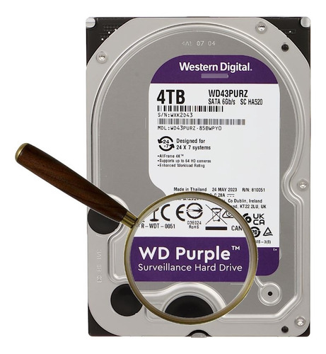 Disco Duro Wester Digital Purple De 4tb, 3 Años De Garantía 