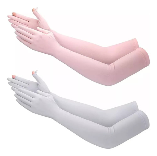 Guantes De Sol Uv Largos De 2 Piezas Para Mujer, Guantes De