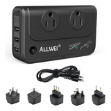 Allwei Convertidor De Voltaje De Viaje 220 V A 110 V Adaptad