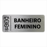 Placa Indicação Setor Portas Banheiro Feminino 8x20cm