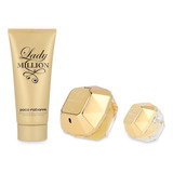 Set Lady Million Paco Rabanne 3pz 80ml Edp Spray - Mujer