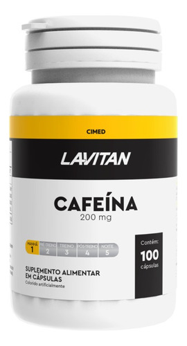 Lavitan Cafeína 200mg Suplemento 100 Cápsulas Sabor Sem Sabo