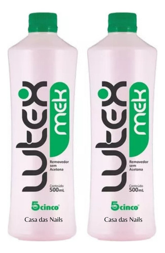 2 Removedor De Esmaltes 5cinco Lutex Mek 500ml Profissional