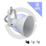 Kit 10 Spot Trilho Iluminação Industrial Teto - Bocão Cor Branco 110v/220v