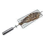 Espeto Grelha P/ Churrasqueira Grill Giratório Peixe Frango