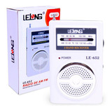 Mini Rádio De Bolso Am E Fm Le-652 Branco - Lelong