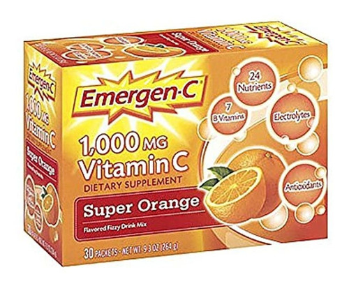 Emergen-c Super Orange 30 Paquetes Por Alacer Corp.
