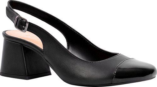 Sapato Social Feminino Scarpin Boneca Slingback Salto Bloco