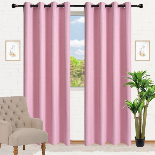 Cortinas Blackout Pack De 2 Paños Engomada Invierno Lino