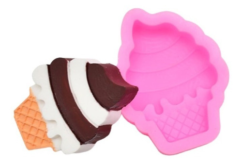 Molde De Silicona Conito Helado Fondant Porcelana Fria