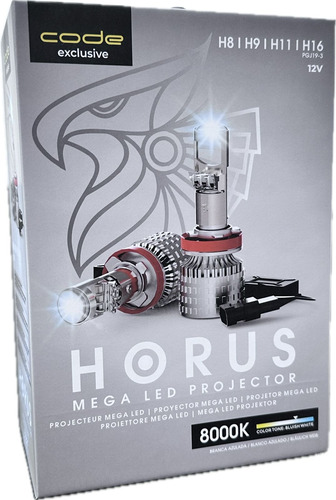 Kit Led Ultra Mega Projetor Horus Code 8000k H8 H9 H11 H16 