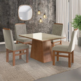 Conjunto Mesa 120x82cm E 4 Cadeiras Madeira Maciça Wt