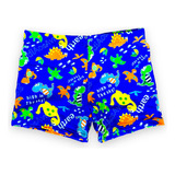 Sunga Box Infantil Boxer Verão Dino Praia Piscina Meninos