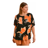 Remera Blusa Lino Estampado Mujer Talles Grandes Especial