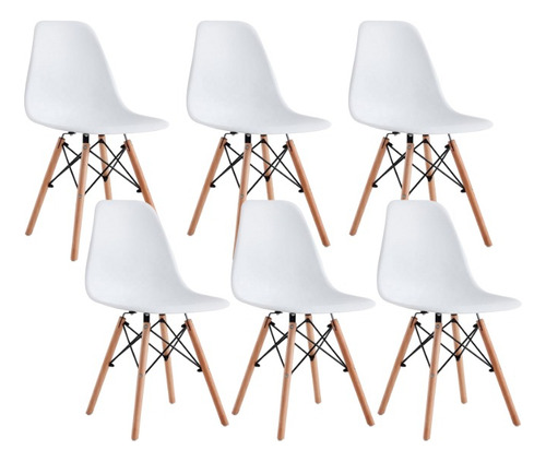 Silla Tipo Eames Moderna Minimalista 6 Piezas