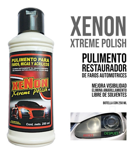 Restaurador Faros Acrílicos Pulimento - Xenon Polish 250 Ml