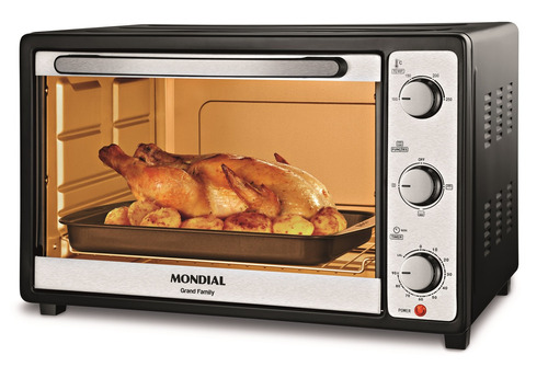 Forno De Bancada Elétrico Mondial Grand Family Ii Fr-18 48l Preto/inox 127v