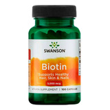 Swanson Biotina 5.000 Mcg 100 Caps Sabor Sin Sabor