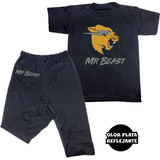 Pijama Fresca Mr Beast Dorado Para Niños 