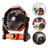 Ventilador De Camping Portátil Recargable Con Luz Led