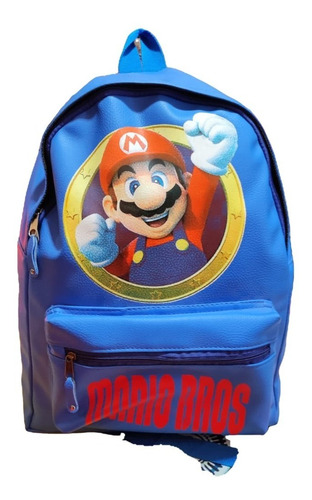 Mochila Super Mario Cuero Ecologico Escolar Universitaria