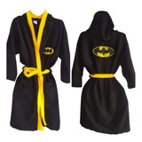 Bata De Baño Batman Adulto T G 38 Capucha 2 Bordados 