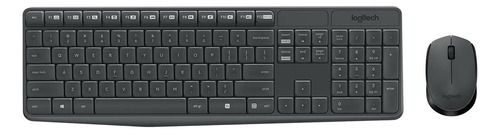 Kit De Teclado Y Mouse Inalámbrico Logitech Mk235 En Español Color Negro