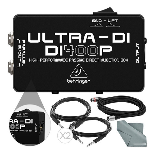 Behringer Di400p Ultra-di Pasiva Caja Y Accesorios Bundle W/