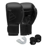 Kit Luva Boxe Thai Hybrid 80 adidas + Band + Bucal + Bolsa