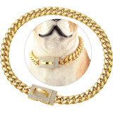 Tobetrendy Collar De Cadena De Oro Para Perro Con Hebilla Se