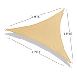 Toldo Vela Sombra 95% Malla Hdpe Triangular 3x3x3 Beige