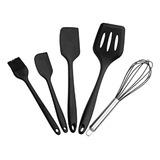 Kit 5 Peças Jogo De Utensílios Cozinha Em Silicone