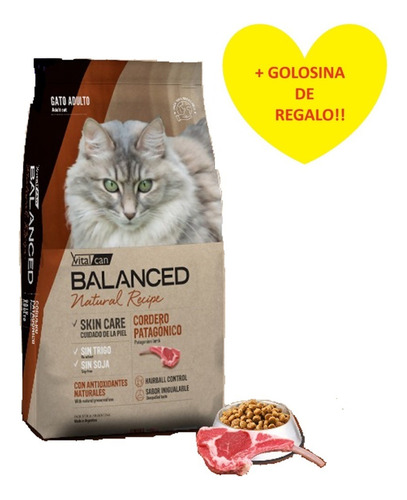 Alimento Vitalcan Balanced Cordero Gato Adulto 15k + Regalo