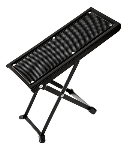 Descansa Pie Guitarrista Plegable Ajustable Foot Stool Color Negro