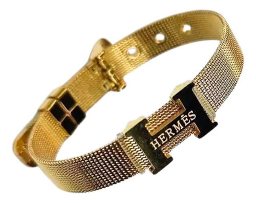 Bracelete Pulseira Hermes Dourado Unissex (ajustável)